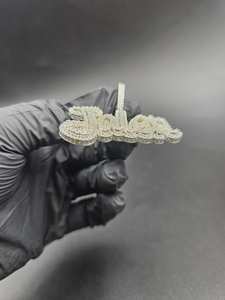 จี้เพชรโมอิสซาไนต์ VVS แบบกำหนดเอง จี้ตัวอักษรชื่อ จี้ตัวอักษรย่อ จี้เงินแท้ 925 สำหรับเป็นของขวัญ - Product Image 6