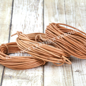 Cordón de cuero redondo Natural Real de 2MM, pulsera de cordón de cuero trenzado marrón, cuerda de cuero genuino de 3mm para hombres - Product Image 1