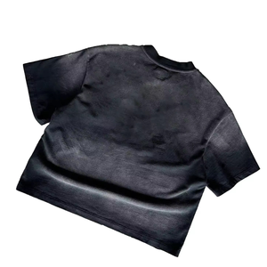 Wholesale <b>T</b>-<b>shirt</b> Manufacturer Mock Neck Sun Faded Acid Washed Cropped 300gsm Heavyweight Cotton <b>Boxy</b> <b>T</b>-<b>shirt</b> Men - Product Image 3