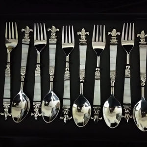 Factory Supply Flatware <b>Set</b> Silver Handmade Wedding Flatware <b>Set</b> Stainless Steel <b>Mirror</b> Polish Dishwasher Safe & Durable - Product Image 1