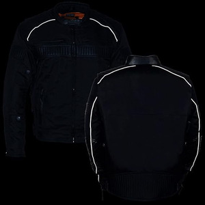 Chaqueta de Motocicleta SAMROZ SPORTS Unisex de Cuero Negro Acolchado con Textil de 220g para Todas las Temporadas, con Estampado por Transferencia de Calor y Manga Larga - Product Image 4