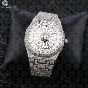 Reloj de Lujo para Hombre Charm_Jewells, Acero Inoxidable, 42mm, Esfera Poligonal Analógica, Cristal de Zafiro, Diseño Hueco, Cierre Plegable - Product Image 1