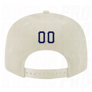 Gorra Snapback Ajustable Personalizada en Crema y Gris Marino con Costuras, Visera Plana Estructurada, Estilo Urbano, Unisex, Moderna e Informal - Product Image 3