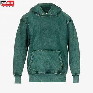 Sudadera con Capucha Estilo Acid Wash para Hombre, Sudadera Informal Desgastada para un Estilo de Vida Urbano - Product Image 1