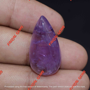 FAIJAN GEMS Cabujones Sueltos en Forma de Pera Lisos de Color Púrpura, Gema de Amatista Natural de Rajasthan, Valoración por Terceros para Joyería - Product Image 2