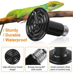 2 Lámparas de Calor de Cerámica de 150W, Infrarrojas, sin Emisión de Luz, para Incubadora de Reptiles, Cuidado de Mascotas, Lagartos, Tortugas y Serpientes - Product Image 4
