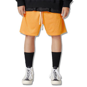 Shorts de basketball en maille 100 % respirante, personnalisables, à double ligne, avec cordon de serrage, couleur unie – Nouveauté très demandée - Product Image 2