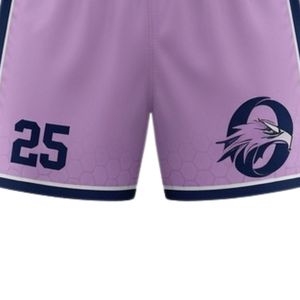 Ensemble d'uniformes de lacrosse unisexe bleu marine lavande, maillot et short en polyester coupe athlétique, vêtements de sport légers pour équipes - Product Image 6