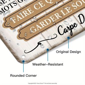 Targa Decorativa in Metallo con Citazioni Ispiratrici in Stile Vintage Francese per Arredamento Casa, Fattoria, Caffè - Product Image 4