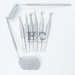 Espejo cosmético de acero inoxidable con purpurina de forma cuadrada personalizada, herramienta de extensión de pestañas de visón recubierta de logotipo sostenible nuevo - Product Image 2