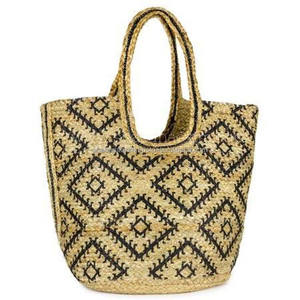 Sac fourre-tout en jute tressé durable avec deux sangles Sacs en jute imprimés tressés à la main pour la mode féminine - Product Image 1