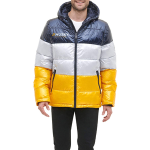 Chaqueta de burbujas ligera para hombre, para viajes de invierno, con cremallera, camuflaje, impermeable, cortavientos, con capucha, cuello alto, diseño plegable - Product Image 4