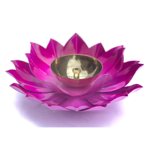 ที่ใส่เทียนทีไลท์รูปดอกบัวหรูหราตกแต่งด้วยโลหะที่มีสีสันโคมไฟสำหรับตกแต่งในงานเทศกาลดอกบัว - Product Image 1