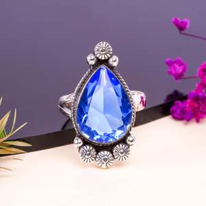 Anillo de plata con gema de tanzanita azul, plata de ley 925, joyería hecha a mano, regalo para mujeres y niñas - Product Image 6