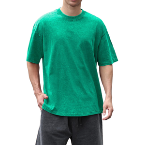 T-shirt Homme Oversize Délavé à l'Acide 100% Coton Impression Logo Personnalisé Coupe Slim Coupe Décontractée T-shirt Homme Oversize Délavé à l'Acide Personnalisé - Product Image 3