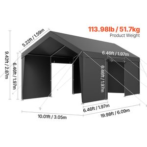 Tenda per camion 10x20 piedi resistente con pareti laterali e porta rimovibili, resistente ai raggi UV - Product Image 4