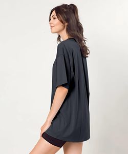 Camiseta de Mujer, Simple, de Color Sólido, Cuello Redondo, Tops de Verano, Camiseta Holgada a la Moda para Mujer - Product Image 2
