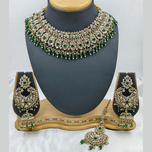 Conjunto de Collar Choker de Diseño con Piedras Austriacas Brillantes, Perlas y Cuentas - 10575613DGR, Conjunto de Joyería de Moda - Product Image 1
