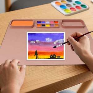 Tapis de travail pliable rectangulaire en silicone de qualité alimentaire pour la peinture et les créations artisanales, personnalisable avec logo - Product Image 2