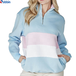 Sudaderas Unisex de Felpa Francesa 100% Algodón con Cierre de Cremallera de 1/4, Sudadera Oversize con Bloques de Color, Sudadera Casual con Cremallera de 1/4 - Product Image 4