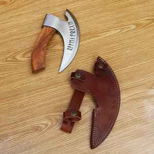 Hacha para Pizza de Acero al Carbono Forjado a Mano de Alta Calidad, Cortador de Pizza Vikingo con Funda de Cuero - Product Image 2