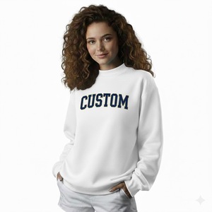 Sudadera de Lujo con Logotipo Personalizado, Cuello Alto, Talla Grande, Forro Polar de Invierno de 180g, Hombros Caídos, para Mujer - Product Image 1