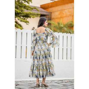 Elegante vestido informal Georgette con estampado digital geométrico - Product Image 2