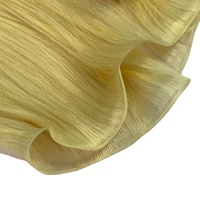 Extensions de cheveux Remy 100% vietnamiens blonds raides, double trame, pour couleurs claires, boucles françaises, ondulations naturelles