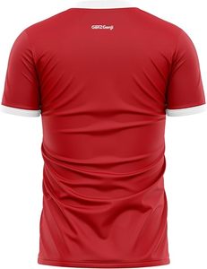 Camiseta de Fútbol Roja GSNZGenji USA, Cuello en V, Manga Corta, Poliéster Resistente, Ropa Deportiva para el Día Nacional - Product Image 2
