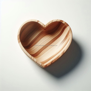 Bol jetable en bois en forme de cœur au design moderne Ustensiles de cuisine polyvalents les plus vendus pour le service des aliments Prix d'usine direct - Product Image 2