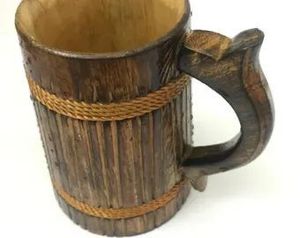 Mug classique en bois et métal avec anneau en métal - Product Image 4