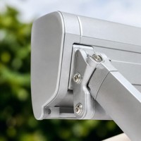 Auvent électrique en aluminium de luxe économique avec éclairage LED pour piscine et balcon, télécommande, installation facile, protection solaire intelligente