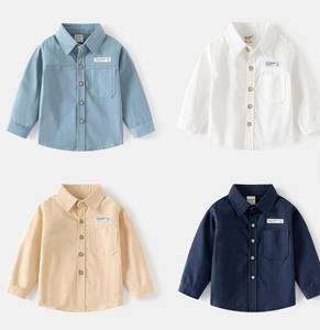 Nouvelle chemise décontractée à manches longues pour garçons, 100 % coton, imprimée, sous-vêtement ou manteau - Product Image 2