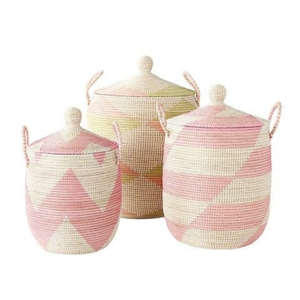 Cestas de almacenamiento de algas marinas decorativas personalizadas de tendencia caliente con asas integradas Cestas de plantas de jacinto de agua tejidas a mano - Product Image 5