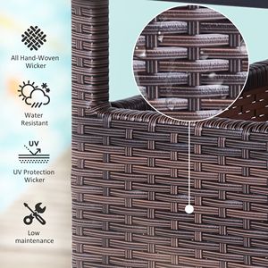 Comodo tavolo da esterno in vimini in Rattan con foro per ombrellone per mobili da giardino - Product Image 4