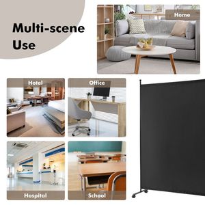 Paravent mobile à panneau unique de 1,80 m avec roulettes silencieuses – Écrans et séparateurs élégants - Product Image 4