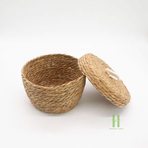 BEST SELLER Handwoven Seagrass <b>Basket</b> Handle Natural Wicker <b>Storage</b> Eco-Friendly Modern Multi-Purpose Home Decor Vietnam - Product Image 4
