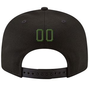 Casquette snapback décontractée ajustable personnalisée en satin brodé 3D noir, vert et or - Product Image 3