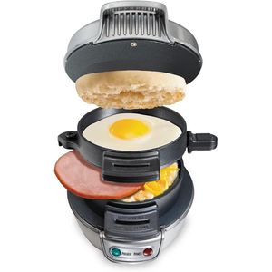 Customizable Breakfast Sandwich <b>Maker</b> with Egg Cooker Ring for English Muffins Croissants Mini <b>Waffles</b> Pe - Product Image 1