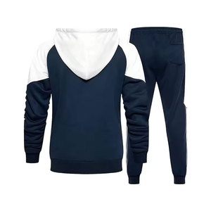 Autumn Winter Premium Warm Men Tracksuit Full Zip Hoodie Sweatpants Solid Colors <b>Fleece</b> <b>Jogger</b> Set For Men - Product Image 2