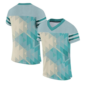 Custom American Football Jersey Men's V-Neck Short Sleeve Sublimated Mesh Breathable Geometric Print Team <b>Name</b> Number 00 - Product Image 2