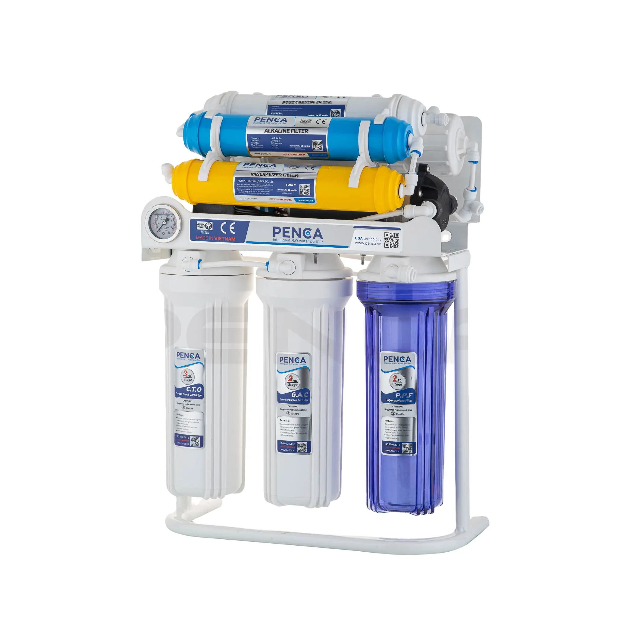 Sistema di filtraggio dell'acqua ad osmosi inversa a 7 stadi di vendita caldo 100 GPD macchina per purificare l'acqua sottolavello per uso domestico