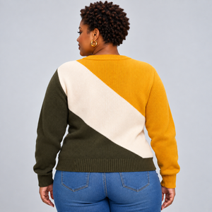 Pull pour femme durable avec tricot chaud, finition lisse, coupe confortable, col rond classique, bords côtelés pour l'hiver - Product Image 3