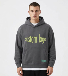 Sudadera con Capucha y Logotipo Personalizado para Hombre, Gris, de Algodón French Terry, Estilo Casual, con Bolsillo Delantero y Corte Regular - Product Image 1