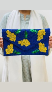 Pochette à motif de diamant géométrique faite à la main Multicolore Sac à main perlé Designer Soirée Broderie Fête nuptiale Sac à main personnalisé - Product Image 6