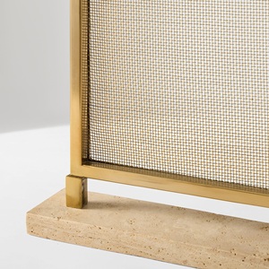 Paravent de cheminée autoportant en métal à cadre fin moderne, grille de protection résistante à la chaleur et aux étincelles, bouclier de foyer minimaliste - Product Image 5