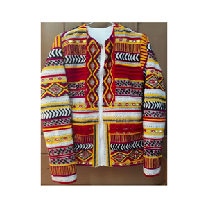 Bohochic XL Varsity Jacket para adultos Tela de lona bordada colorida Producto transpirable y terminado con decoración de encaje - Product Image 1