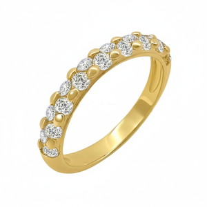 Anillo de Compromiso Moderno de Oro Sólido de 14K con Diamantes Cultivados en Laboratorio, Diseño Étnico de Doble Hilera, Certificado IGI, para Mujer, de Lujo - Product Image 4