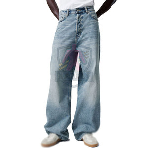 Jean baggy pour homme de haute qualité, 100% coton, léger, taille haute, personnalisable, vente en gros - Product Image 2