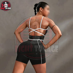 Body Deportivo Negro sin Mangas con Tirantes Cruzados y Detalles Blancos para Mujer, de Alta Elasticidad, Cómodo y con Soporte para Yoga - Product Image 3